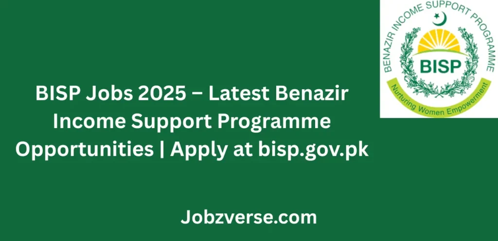 BISP Jobs 2025 Apply Online for Benazir Income Support Programme