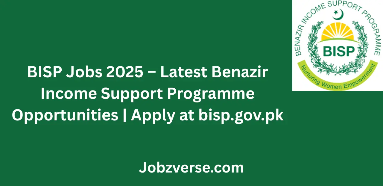 BISP Jobs 2025 Apply Online for Benazir Income Support Programme